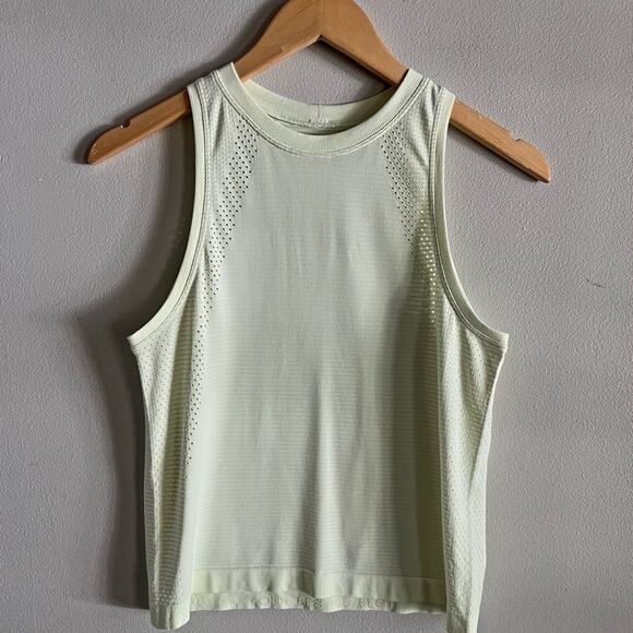 Lululemon Light Green Mesh Racerback Tank Top XS S Athletic Yoga Run - Picture 1 of 9
